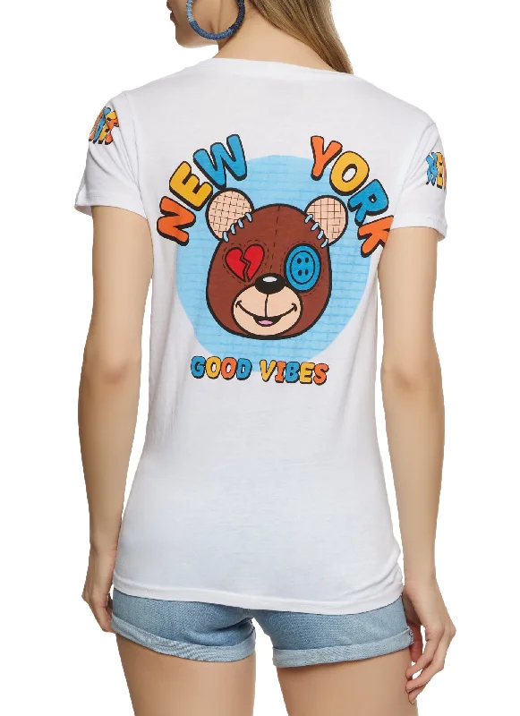 New York Good Vibes Bear Graphic Tee