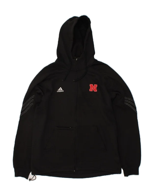 ADIDAS Mens Climawarm Zip Hoodie Sweater Large Black Polyester