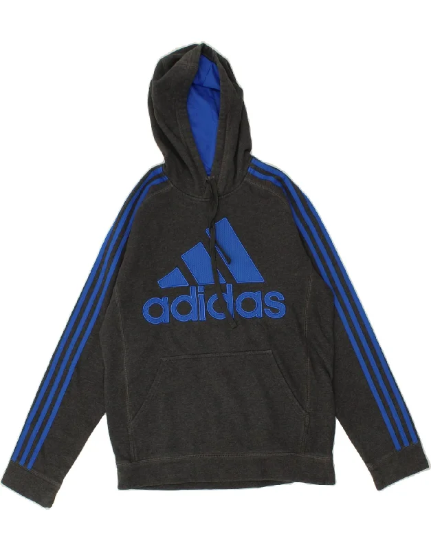 ADIDAS Mens Graphic Hoodie Jumper Small Grey Cotton