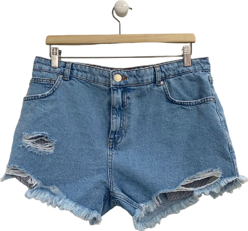 Couture Club Blue Double Layer Boxer Denim Shorts UK 12