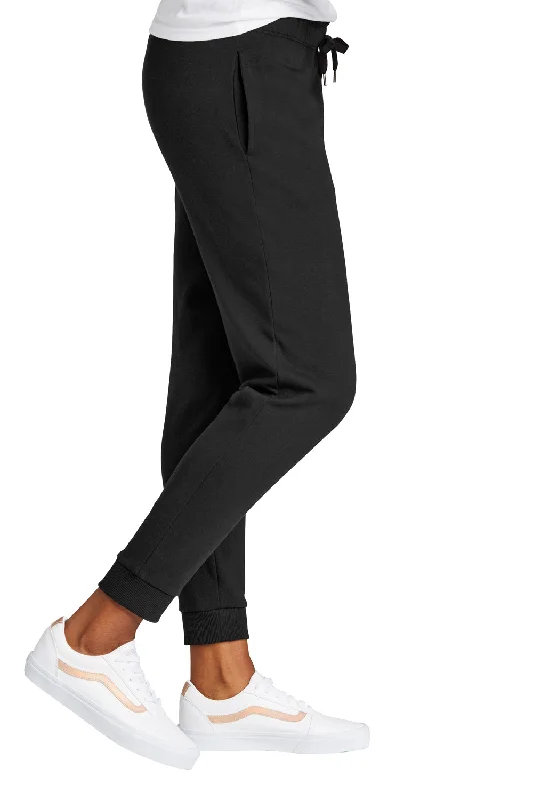 District Womens Perfect Tri Fleece Jogger Sweatpants w/ Pockets - Black