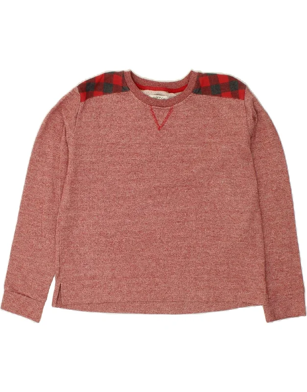 ORVIS Mens Sweatshirt Jumper Medium Red Flecked Cotton