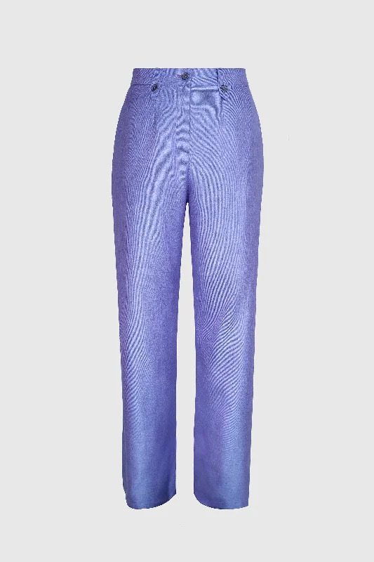 Purple Blue Trousers - Silk