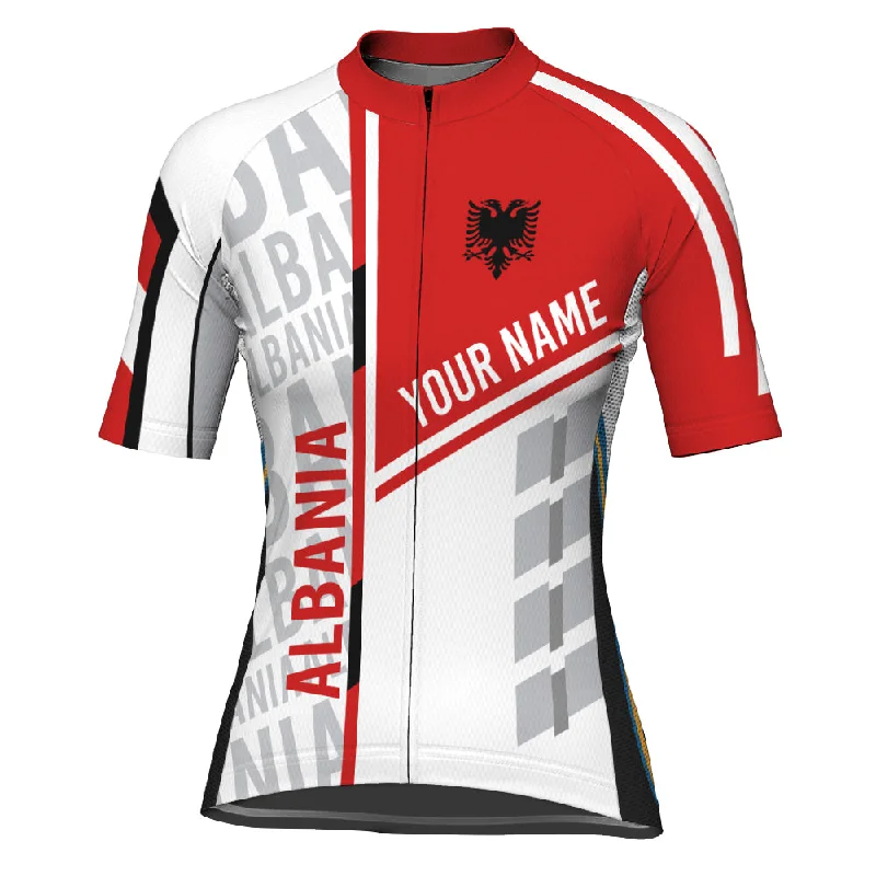 Customized Albania Short Sleeve Cycling Jersey for Women