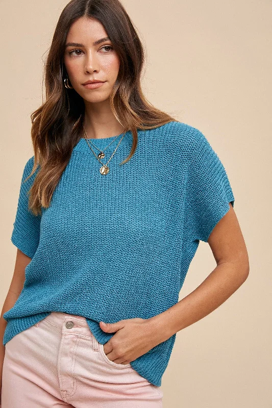 Teal Knit Maternity Sweater Top