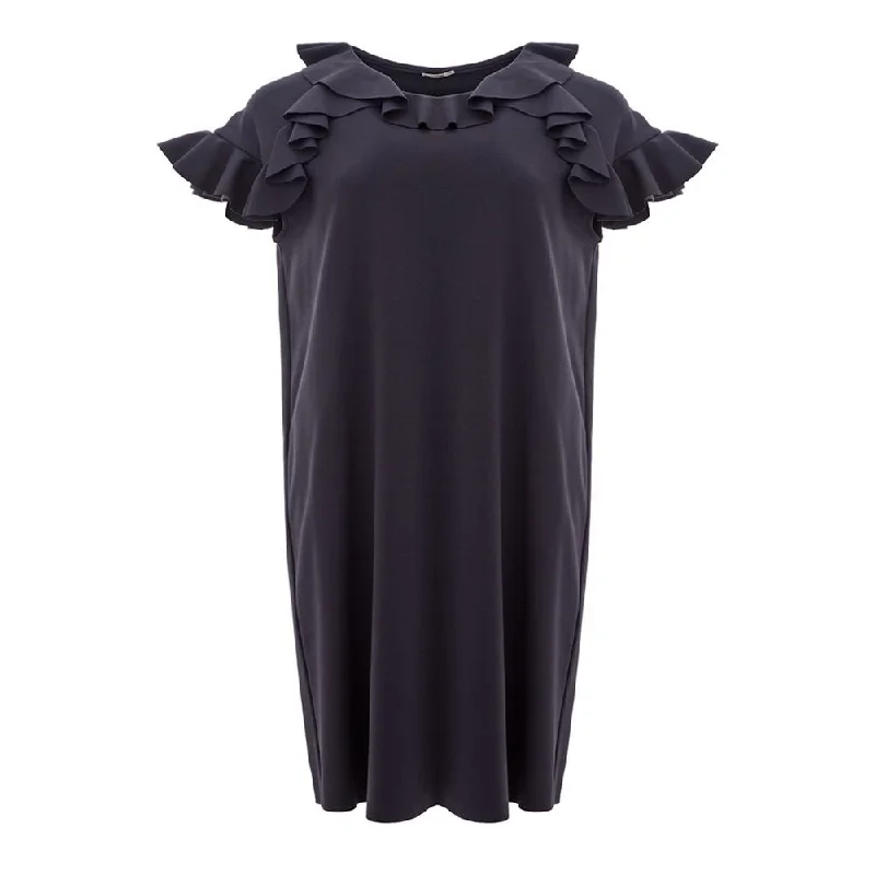 Elegant Black Viscose Dress