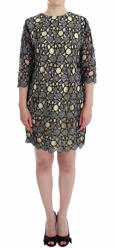 Elegant Multicolor Sheath Dress with Artful Design