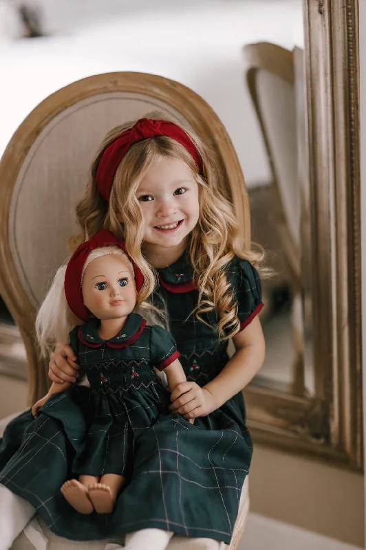 Hand smocked doll dress - ELENA