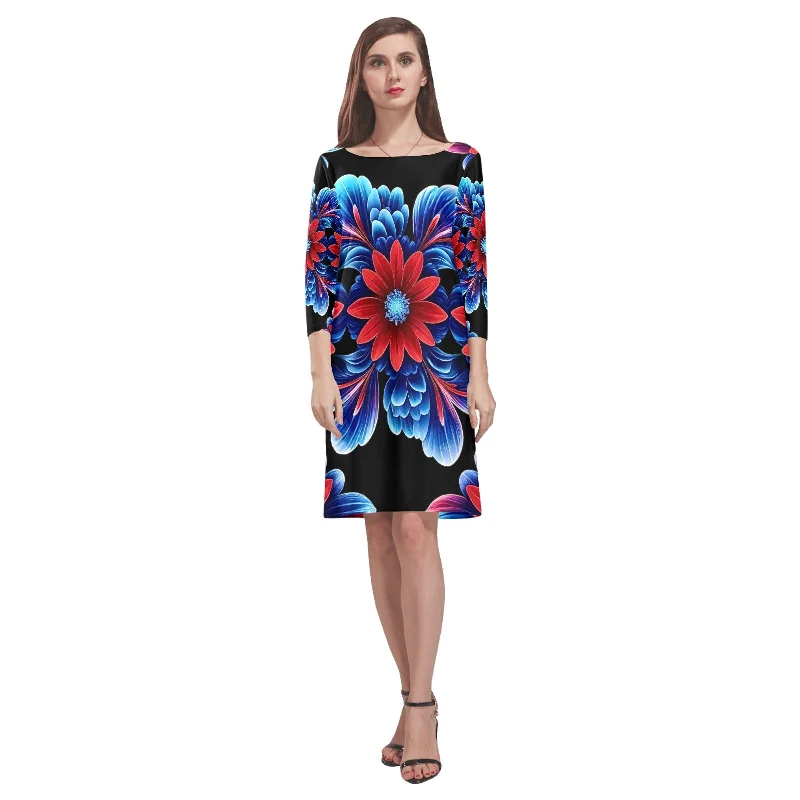 Women's Loose Round Neck Dress (Model D22)