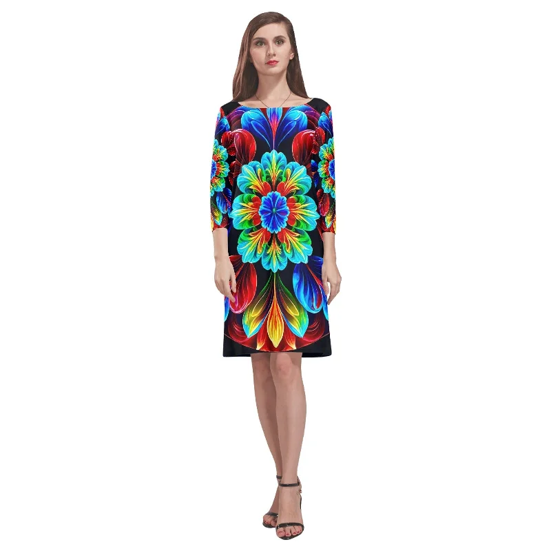 Women's Loose Round Neck Dress (Model D22)