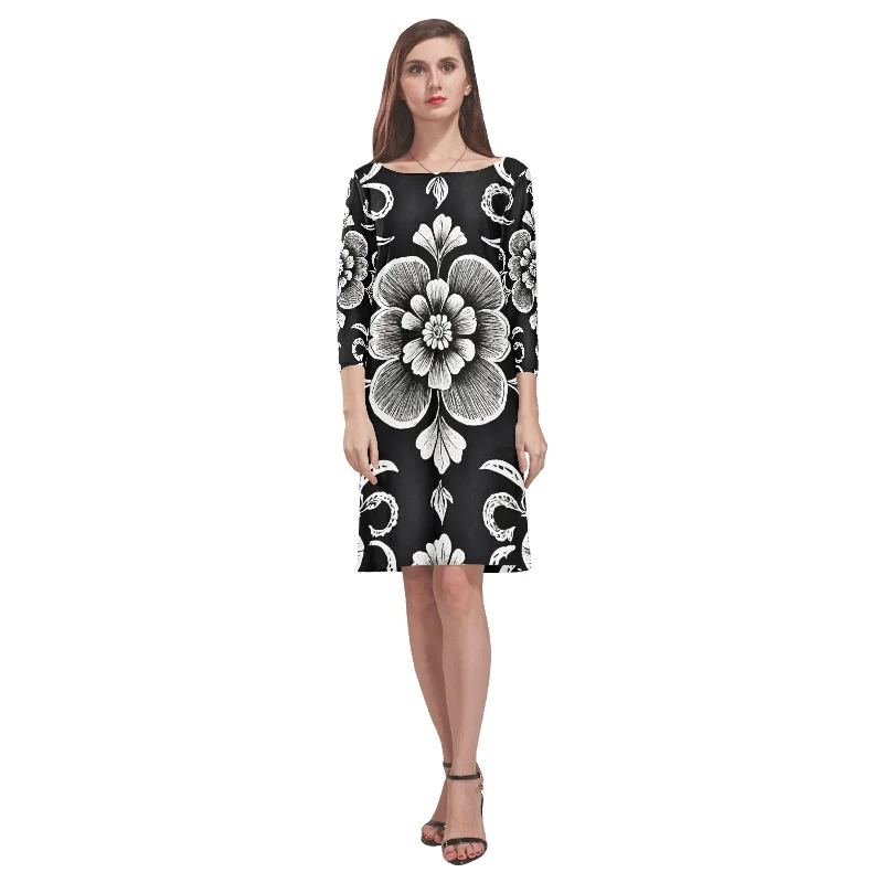 Women's Loose Round Neck Dress (Model D22)