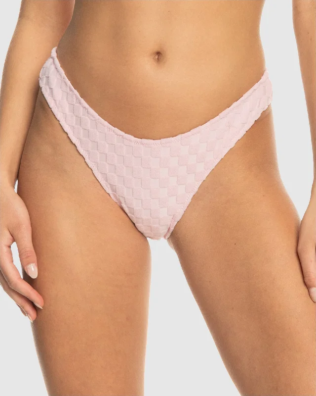 Womens Happy Terry High Leg Cheeky Bikini Bottom Mesh panel bikini, Sexy, Fashionable, Comfortable