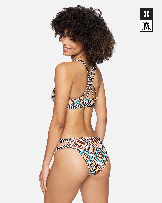 Hurley x Black Girls Surf Max Mosaic Geo Moderate Bikini Bottom Mesh bikini, Sexy, Fashion-forward, Trendy