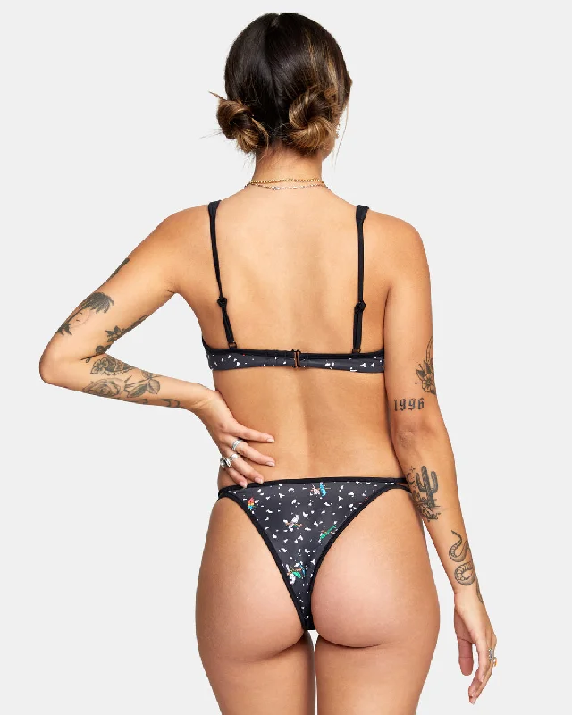 Lp X Klw Uncaged French Bikini Bottoms - RVCA Black Low-rise bikini bottom, Comfortable, Sexy, Trendy