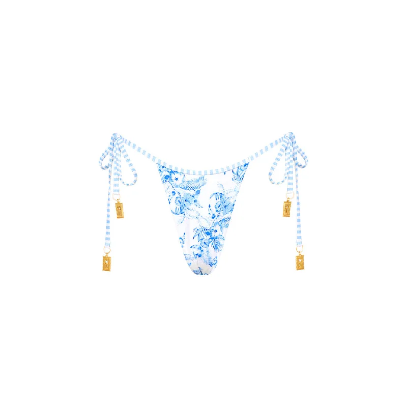 Micro Thong Tie Side Bikini Bottom - Vintage Paradise Boho style bikini, Relaxed, Chic, Trendy