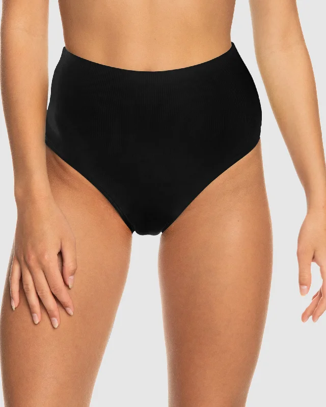 Womens Roxy Pro The Up Surge Shorty Bikini Bottom Bikini with scalloped edges, Feminine, Stylish, Trendy