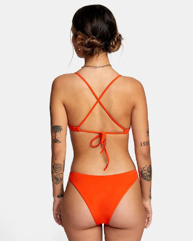 Solid French Bikini Bottoms - Red Orange Lace bikini, Feminine, Sexy, Comfortable