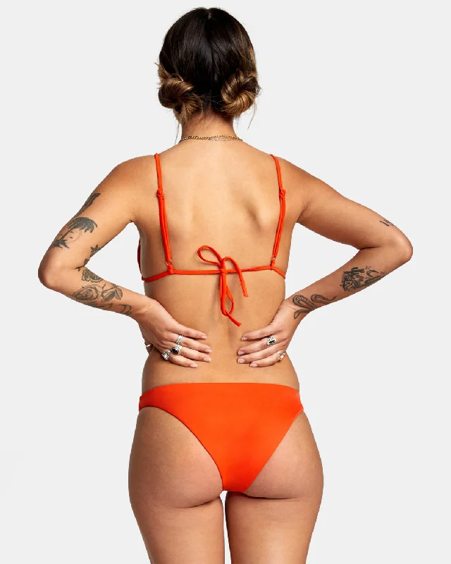 Solid Medium Bikini Bottoms - Red Orange Ruffle bikini, Feminine, Fun, Sexy