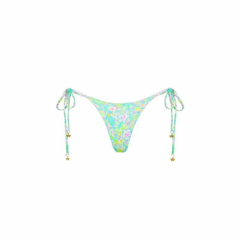 Thong Tie Side Bikini Bottom - Hibiscus Fizz Skirted bikini bottom, Feminine, Stylish, Comfortable