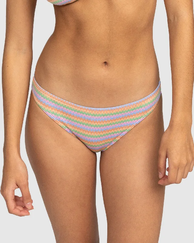 Womens Wavy Stripe Moderate Bikini Bottom Beaded bikini, Glamorous, Sexy, Trendy