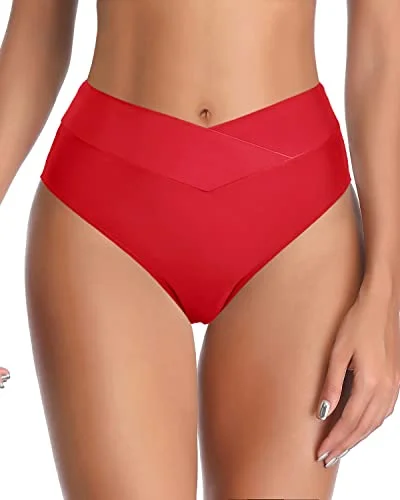 Best Choice To Match With Cute Bikini Tops High Cut Tankini Brief-Red Wire bikini, Supportive, Comfortable, Sexy